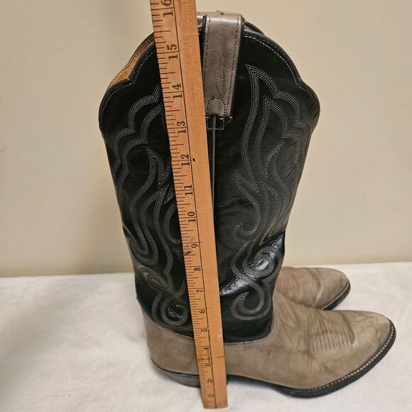 Vintage Imperial Cowboy Boots Leather American USA Made Black/Gray 10.5D M112 main image 9